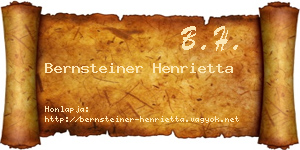 Bernsteiner Henrietta névjegykártya